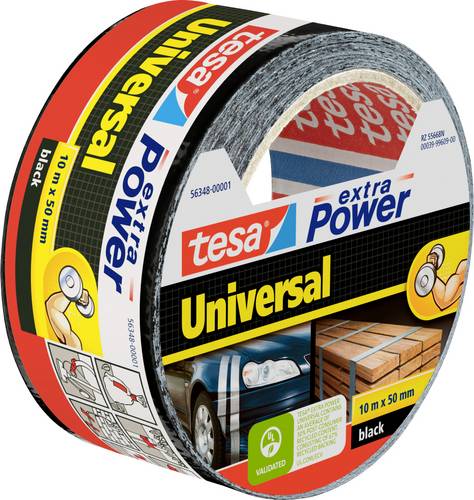 tesa UNIVERSAL 56348-00001-05 Gewebeklebeband tesa extra Power Schwarz (L x B) 10 m x 50 mm 1 St.