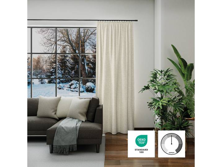 Vorhang NEUTEX FOR YOU Inuit Gr. 1, beige (creme), B:145cm H:245cm, Polyacryl, Polyester, Gardinen, Vorhang, Uni mit Samtoptik