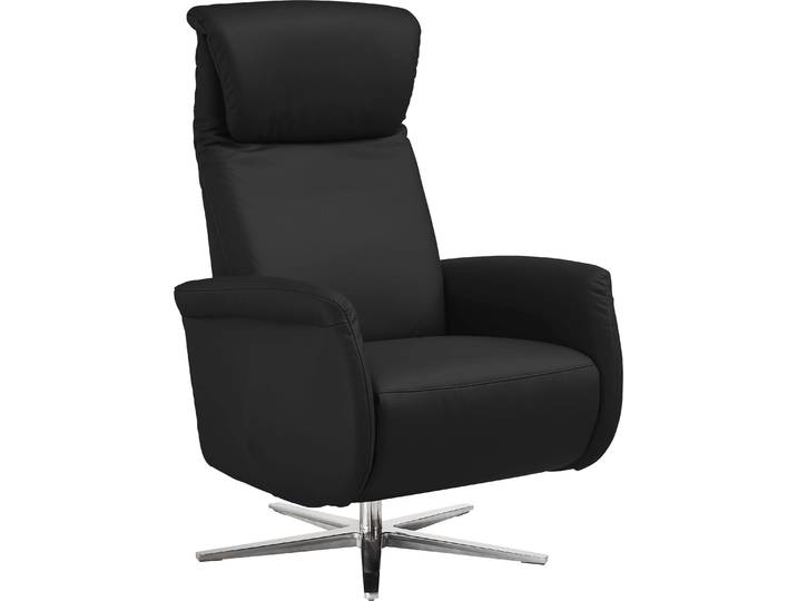 Relaxsessel HOME AFFAIRE Cartore Chromfuß, mit manueller oder motorischer Verstellung mit Akku , schwarz, B:77cm H:119cm T:93cm, Sessel, Relaxsessel, drehbar, hochwertiger Kaltschaum, Drehsessel