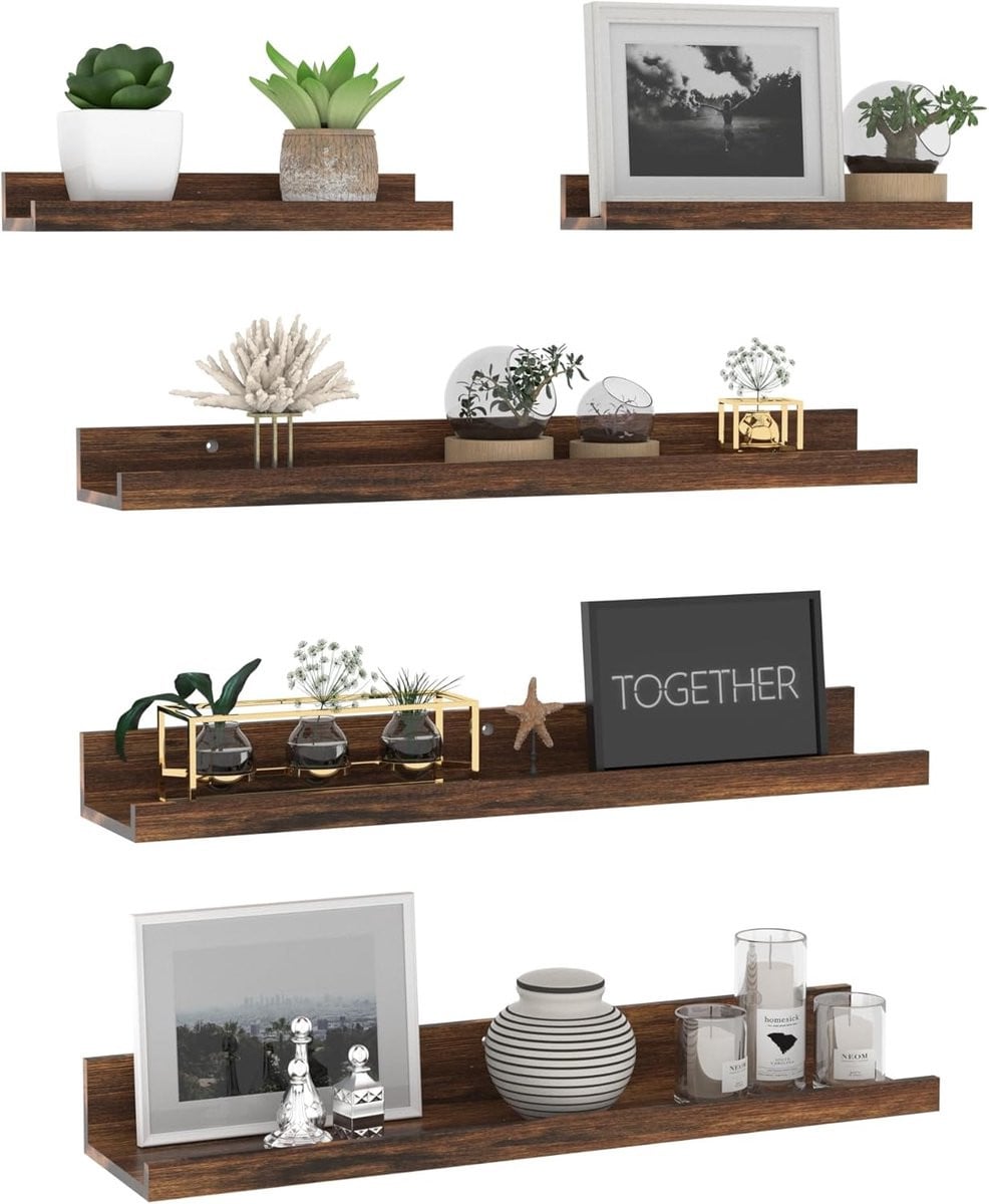 Zwevend Wandrek Hout 60 cm voor Woonkamer, Keuken, Badkamer, Thuiswerkplek of Hal