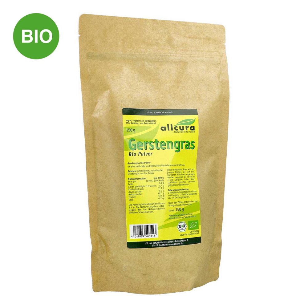allcura Naturheilmittel GmbH Gerstengras Pulver kbA 01452690