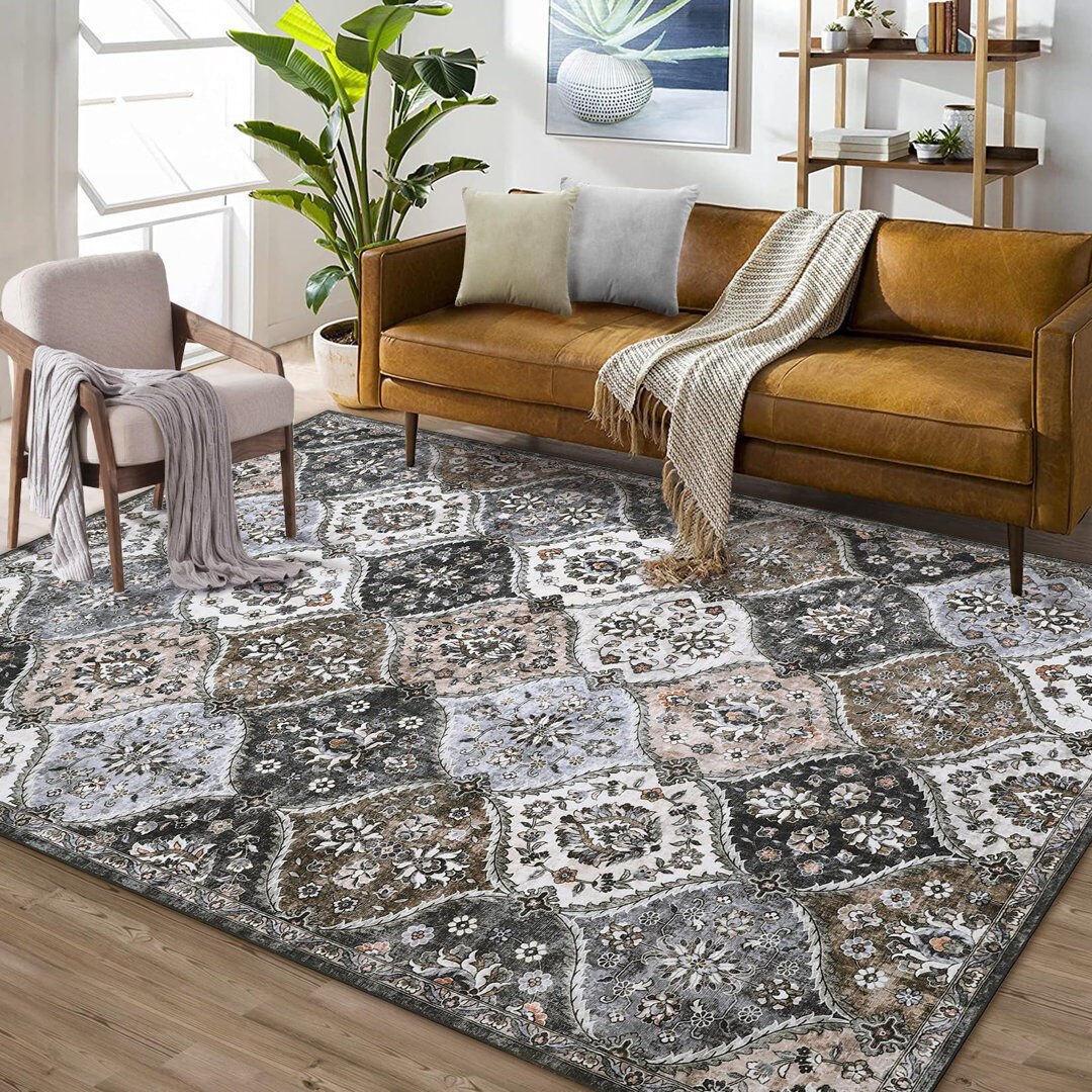 Marlow Home Co. Machine Tufted Area Rug Brown Rectangle 160 x 230 cm