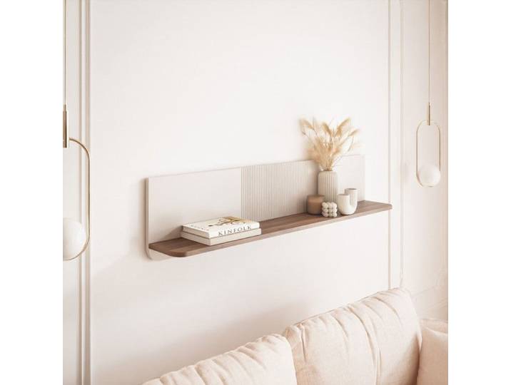 Étagère Murale NAVANI - design contemporain - 120x22x30 cm - Cachemire/noyer