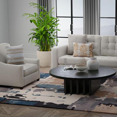 NAVATEXTURA Brisk Dark Teal Hand-tufted Abstract Rug