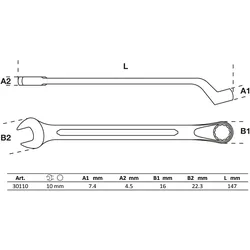 BGS Maul-Ringschlüssel gekröpft SW 10 mm - 30110