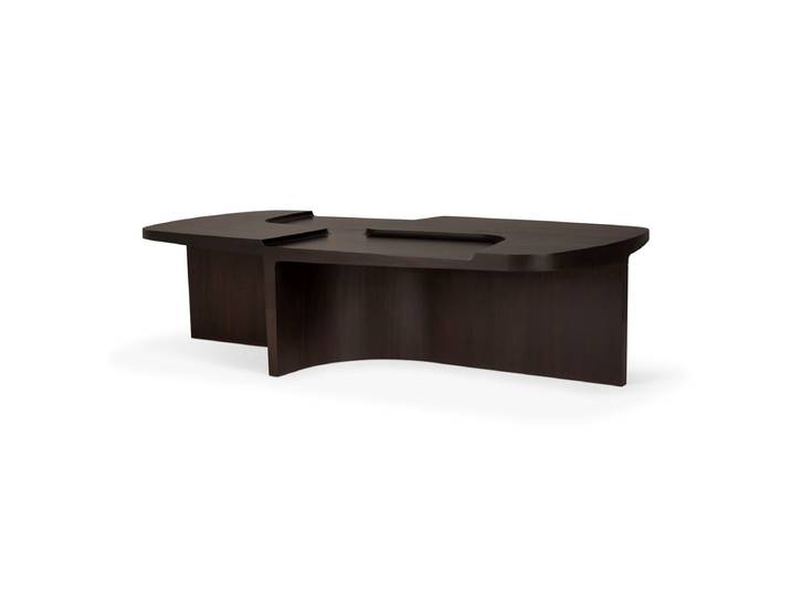 Ethnicraft Brutalist Couchtisch lackiertes Mahagoni braun rosé