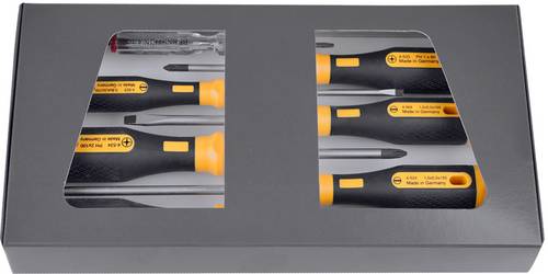 Bernstein Tools for Electronics EUROline-Power Werkstatt Schraubendreher-Set 6teilig Schlitz, Kreuzschlitz Pozidriv