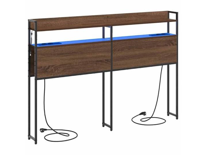 NOUVEAU Meuble de chambre - Tête de lit de rangement - chêne marron - Bois d'ingénierie - étagères offrent - 140.5x15x98cm 53909