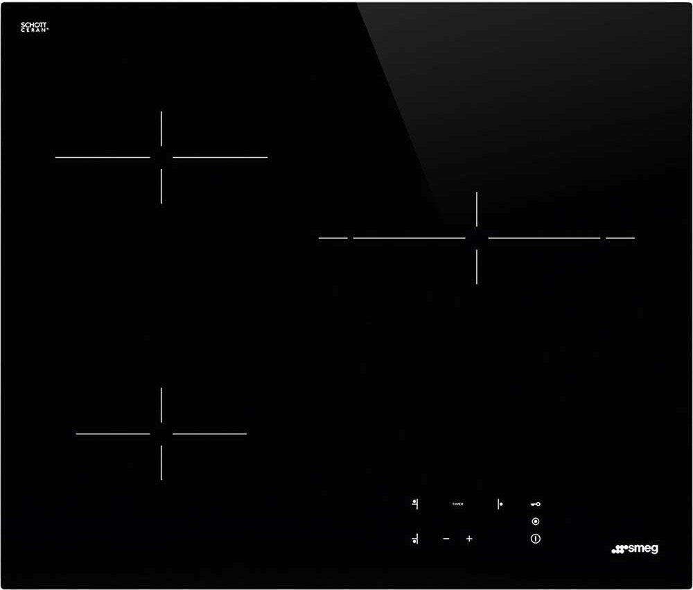 Smeg Universal SE263TD1, Schwarz, Integriert, 60 cm, Zonen-Induktionskochfeld, Glaskeramik, 3 Zone(n)