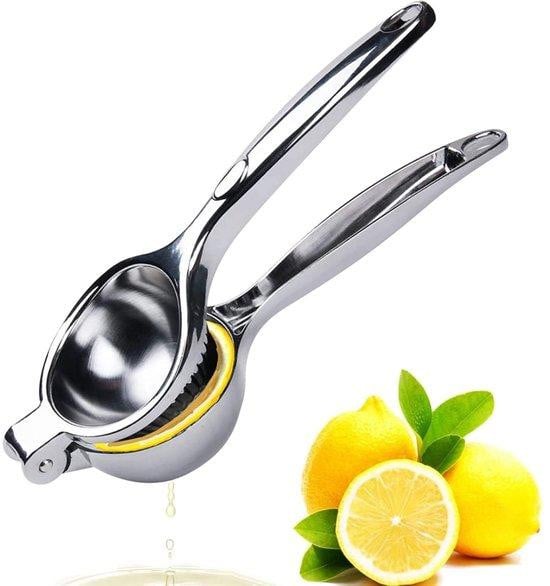 Zilveren handmatige citruspers van roestvrij staat met een diameter van 7 cm