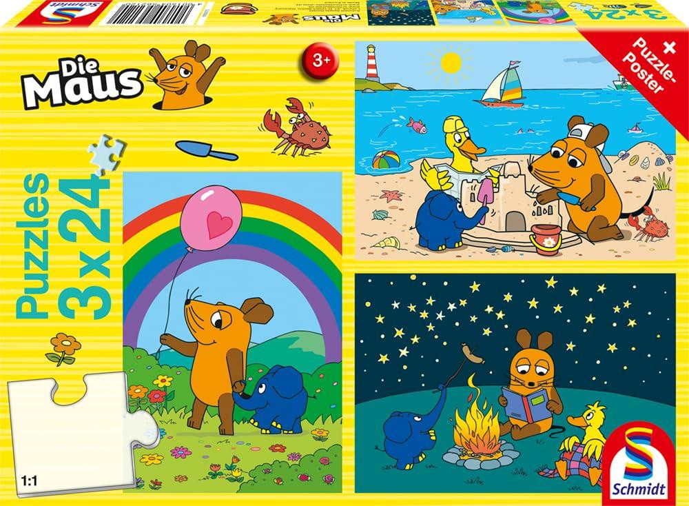 Schmidt Spiele Kinderpuzzel De Muizen Goede Vrienden 3 x 24-delig