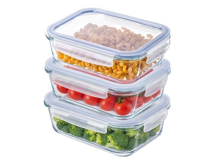 Boîte alimentaire en verre 1520 ml avec couvercle, boîte à lunch, lot de 3