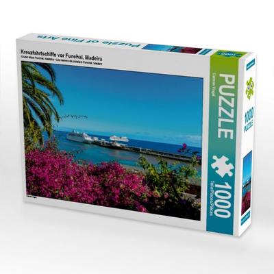 CALVENDO Puzzle Kreuzfahrtschiffe vor Funchal, Madeira | 1000 Teile Lege-Größe 64x48cm Foto-Puzzle für glückliche Stunden