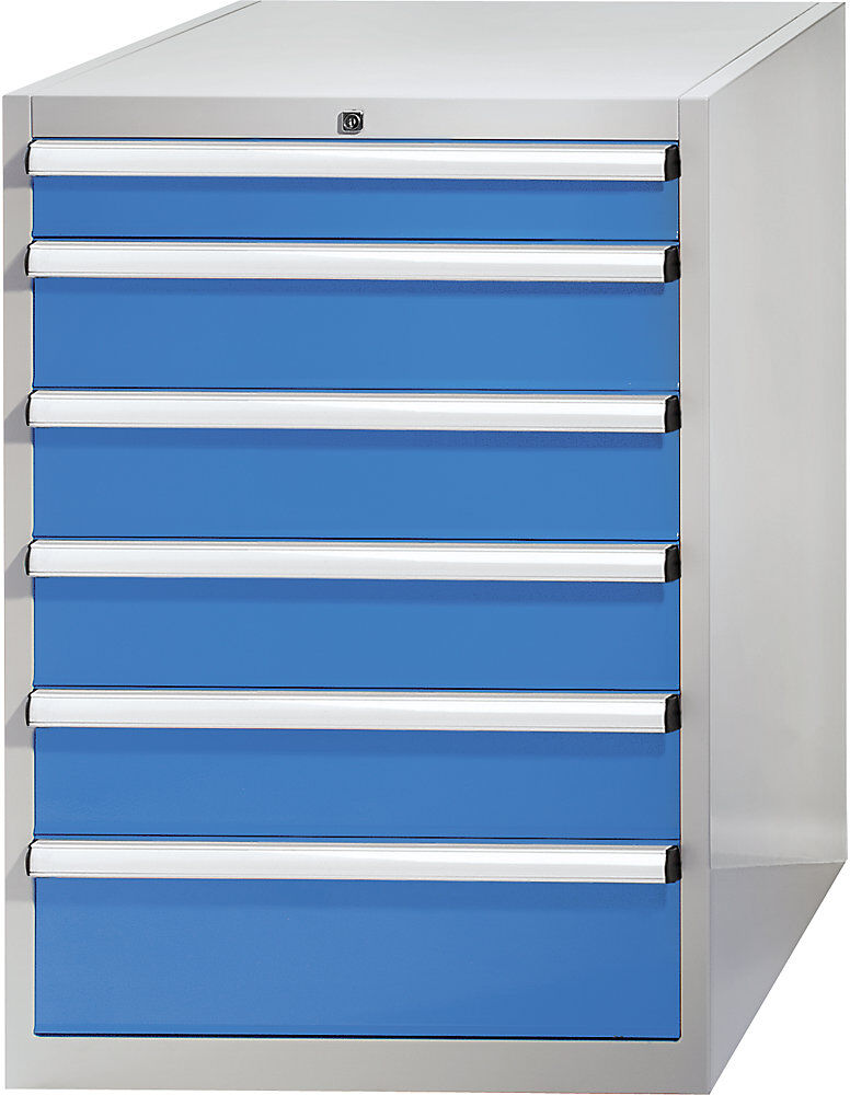 Schubladenschrank, Höhe x Breite x Tiefe 1000 x 717 x 725 mm, Schubladen 1 x 100, 4 x 150, 1 x 200 mm eurokraft pro