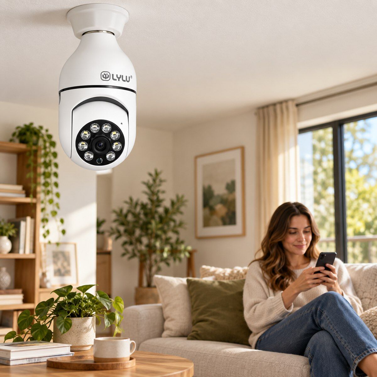 Ettroit Telecamera Wi-Fi Con Attacco E27 A Lampadina 2 Mp Motorizzata Icsee Et9004