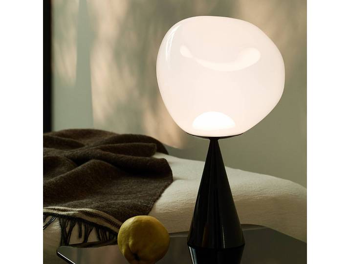 Tom Dixon Designer Tischlampe Melt Cone Fat, dimmbar, schwarz, für Wohn- / Esszimmer, Metall, Design, Tischlampe