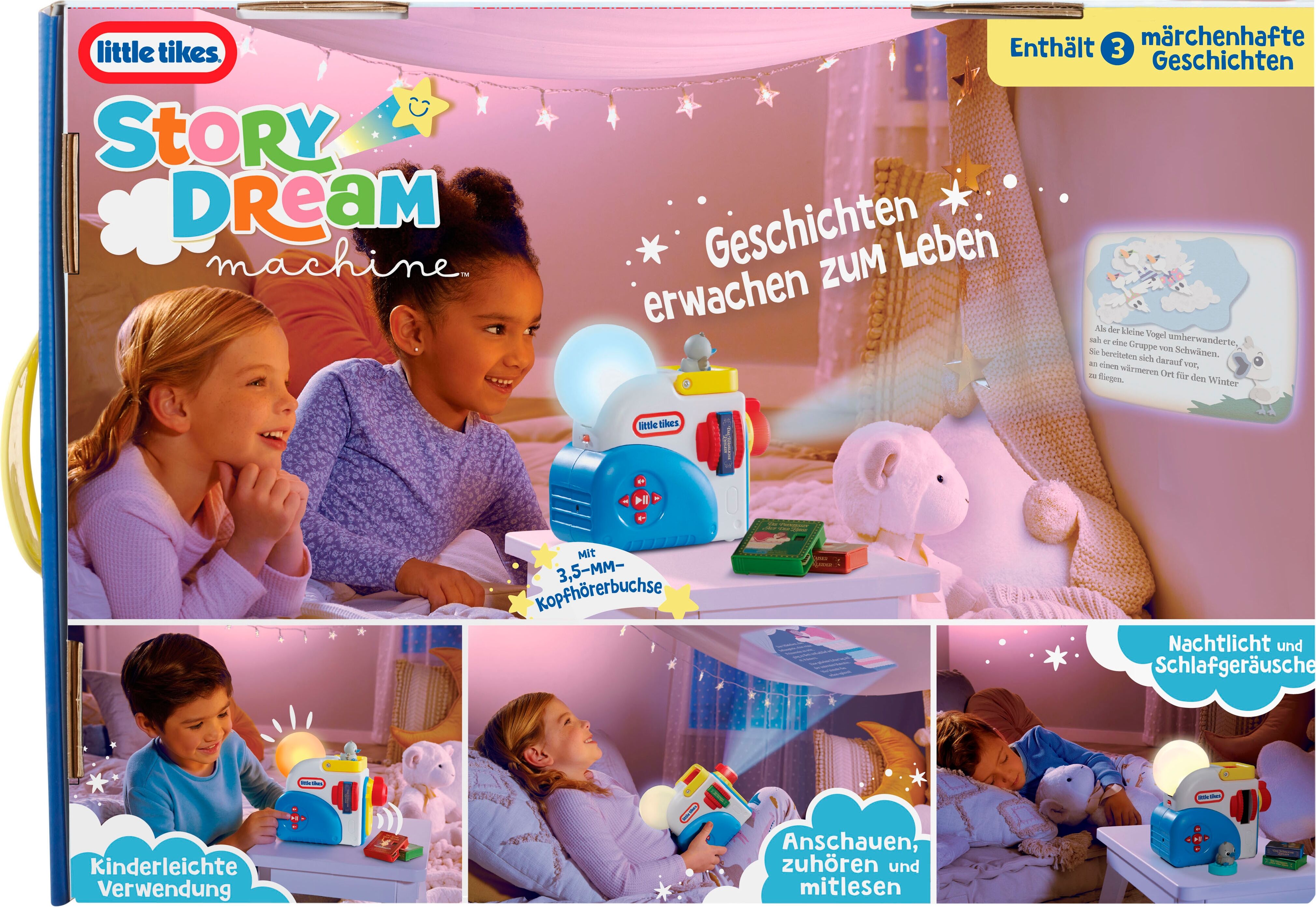 Hörspiel LITTLE TIKES "Story Dream Machine, inkl. Märchen-Kollektion", Kinder, bunt, Kunststoff, Hörspiele Hörspiel, Kinderprojektor, inkl. 3 Kassetten mit Geschichten aus Märchenbüchern bunt Einheitsgröße