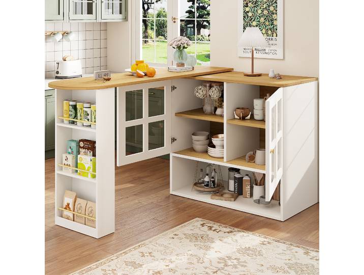 PINGGO 360 ° Table à manger rotative moderne et simple, meuble d'appoint multifonctionnel pour salon - Décoration et mobilier pour la maison