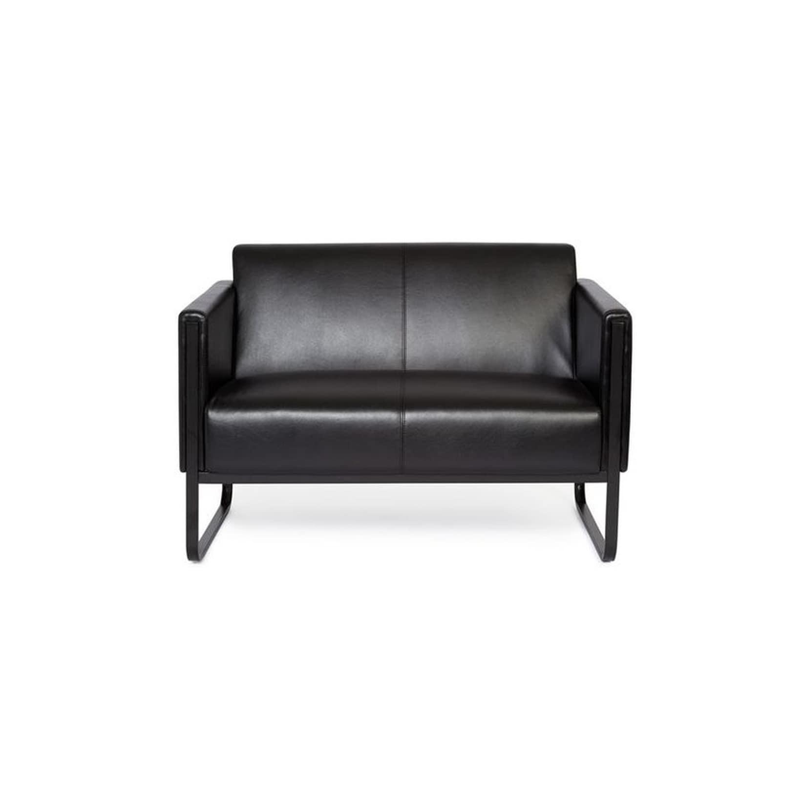 hjh OFFICE Lounge Sofa BALI BLACK Kunstleder mit Armlehnen