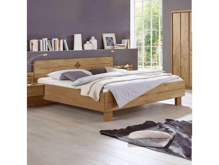 Bett Aliano Komfort Erle teilmassiv 140x200cm Mit Kopfteil höhenverstellbar