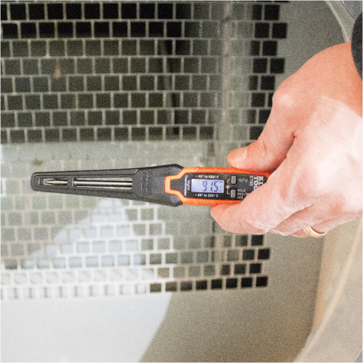 Klein Tools Digitales Taschen Thermometer -40 bis 250 °C Edelstahlfühler (ET05)
