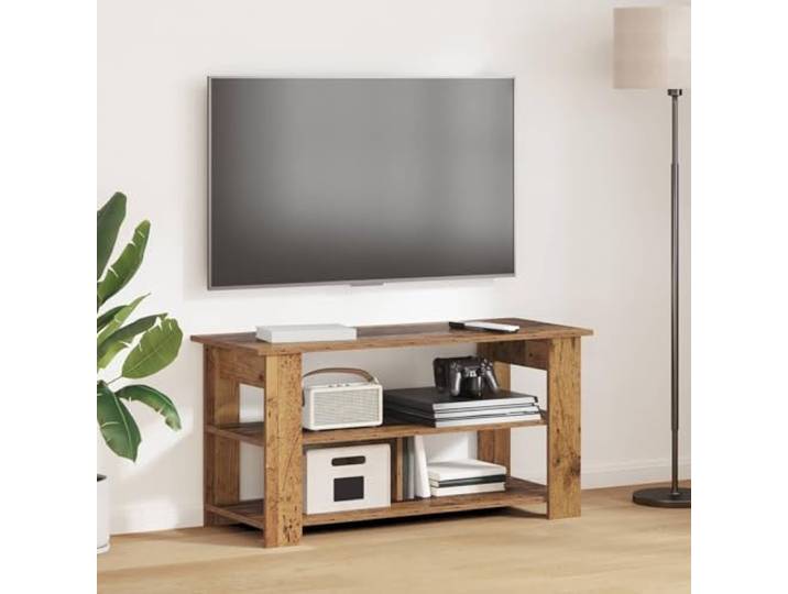 GKMBCVDFR TV-Ständer Altholz 100x40x50 cm Lowboard Holzwerkstoff Modernes Design, robustes Holzwerkstoff, geräumige Regale, vielseitig einsetzbar, Montage zu zweit