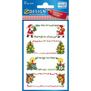 Zweckform Sticker 52362 Z-Design, Christmas, Geschenkbeschriftung, 12 Aufkleber, 12 Stück