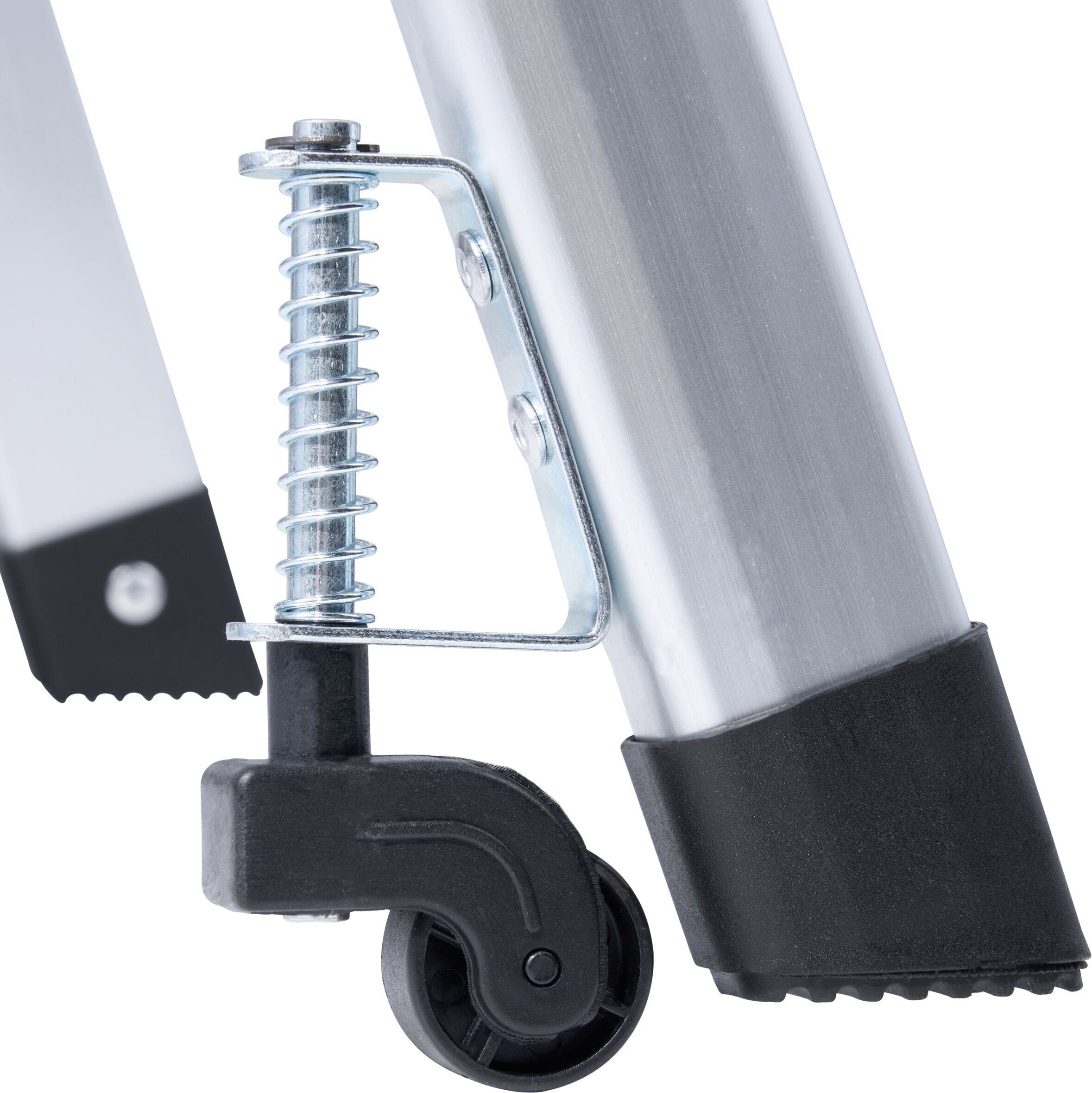 SPRINTIS Marchepied pliant, 2 marches, avec roulettes, aluminium, argent