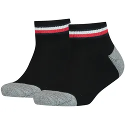 2er Pack TOMMY HILFIGER Iconic Quarter Socken Kinder 200 - black 27-30