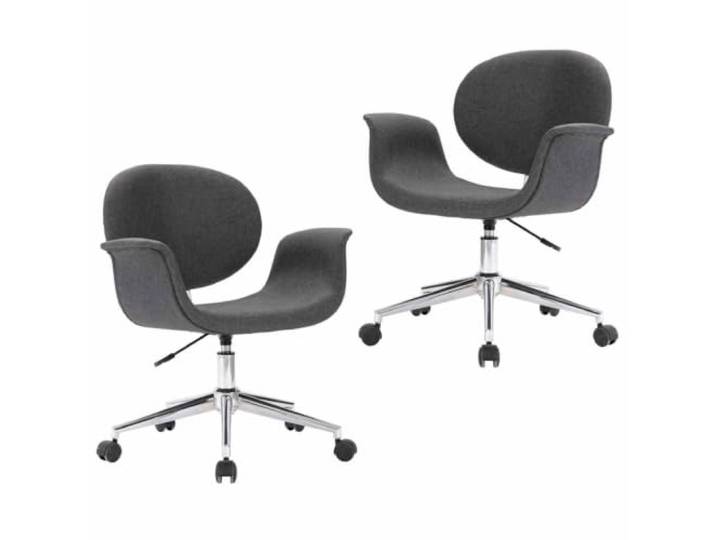 KDVXBCQJH 2er Set Esszimmerstühle Drehbar Höhenverstellbar Dunkelgrau Ergonomische Drehstühle mit weicher Polsterung und Rollen für komfortables Sitzen im Esszimmer, Schlafzimmer oder Büro.