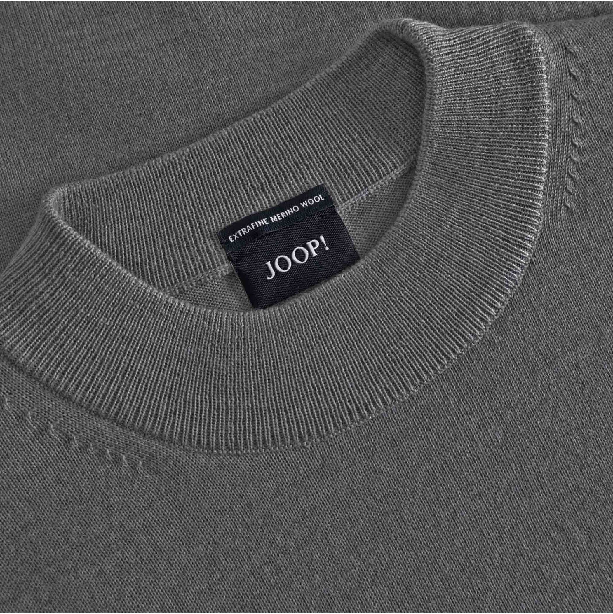 Joop! Sweater JOOP "Strickpullover JK-07Davide", Herren, Gr. M, grau (mittelgrau), Obermaterial: 100% Schurwolle WV., Sweatshirts Sweater