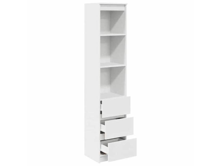 Maison Soldes Buffet haut salle a manger Armoire vitrine blanc 37 5x35x180cm bois d'ingénierie Moderne640126