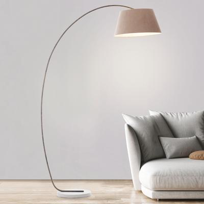 BRILLIANT Bogenlampe "Brok", grau (taupe), 1, H: 196cm, 1 Stk., Leuchten, 196 cm Höhe, 121 cm Ausl., E27, schwenkbar, Beton/Metall/Textil, taupe, Bogenlampe