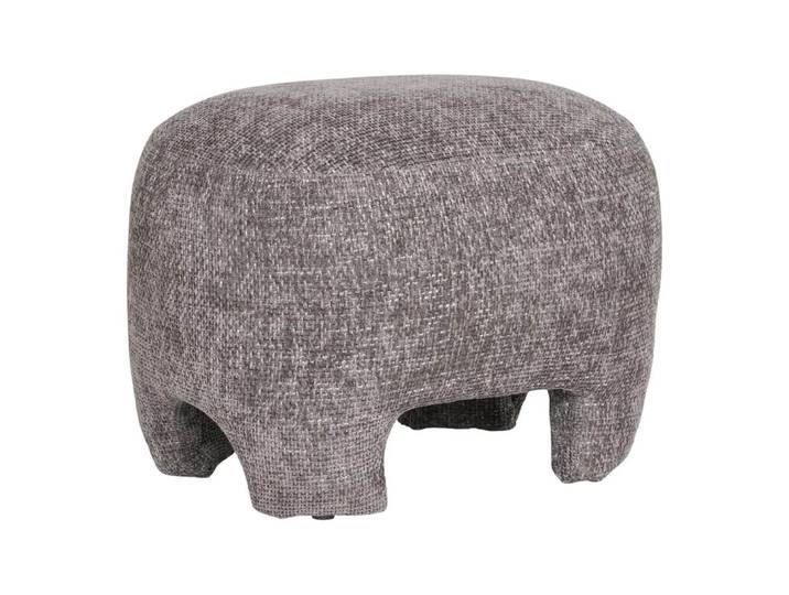Pouf design en tissu bouclé taupe
