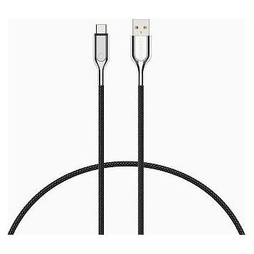 Cygnett Armoured 2.0 USB-C to USB-A (3A/60W ) Cable 2M- Black (2 m, USB 2.0, 60 W) (CY2682PCUSA)