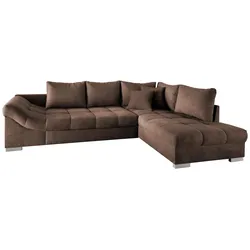Wohnlandschaft Alvito Braun Nylon/Mikrofaser