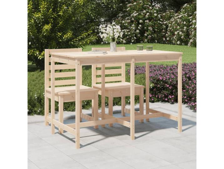 Table de jardin 159.5x82.5x110 cm en bois de pin massif, Table de Patio de jardin extérieur, Table de pique-nique, décoration de mobilier d'extérieur