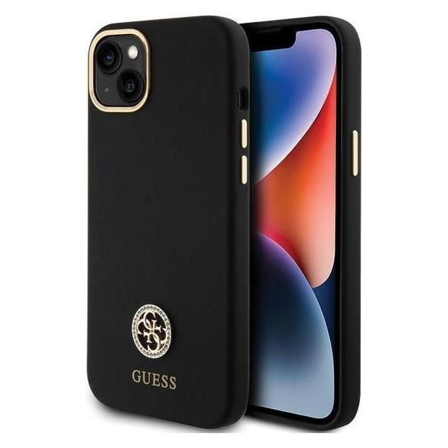 Guess GUHCP15M4DGPK iPhone 15 Plus 6.7" czarny/black hardcase Silicone Logo Strass 4G (Apple iPhone 14 Plus, Apple iPhone 15 Plus) (GUE003307-0)
