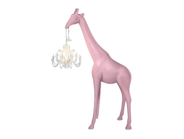 QEEBOO lampadaire GIRAFFE IN LOVE XS (Rose - Polyéthylène)