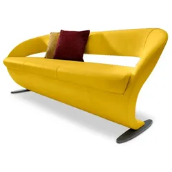 Komfort & Wohnen Solobank Wave Leder Orange Safran 178 cm