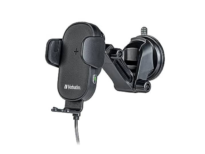 Verbatim Qi Fast Wireless Car Charger FWC-01, telefoonhouder met oplaadfunctie voor de auto, inductief laadstation, autolader voor iPhone en Android