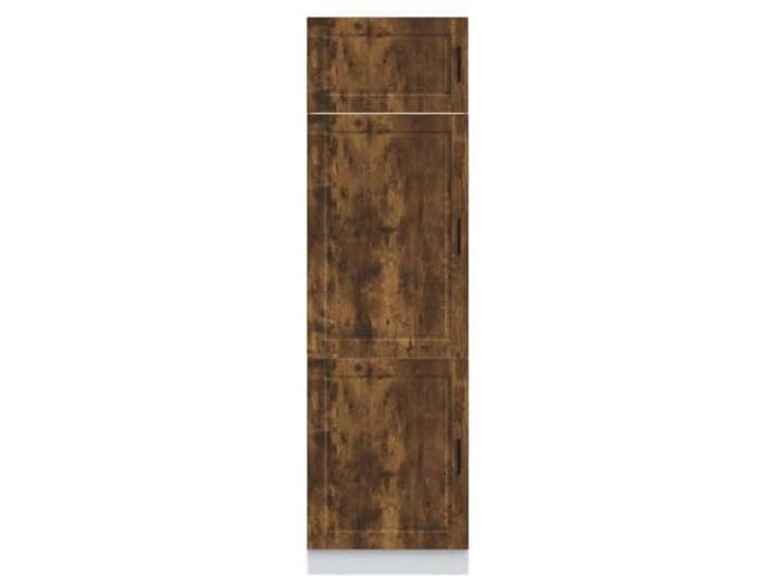 KTHLBRH Porto Küchenschrank 60 x 57 x 207 cm, Eiche Rauch, Spanplatte Verstellbare Füße, verschließbare Türen, leicht zu reinigende glatte Oberfläche, viel Platz für Geschirr