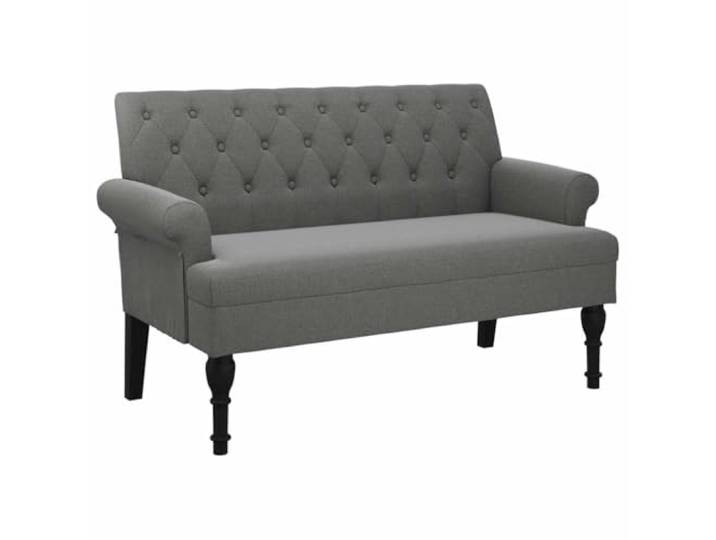 GHVBNMF Bank mit Rückenlehne Dunkelgrau 120 x 62 x 75,5 cm Stoff Elegante Polsterbank mit Knöpfung und Holzbeinen für Wohnzimmer, Flur oder Schlafzimmer. Gemütliche Sitzgelegenheit.