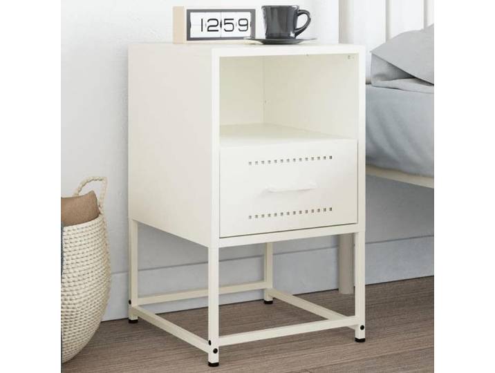 Table de chevet blanc 36x39x60 5 cm acier armoire armoire latérale meuble de chambre à coucher table de chevet 846564