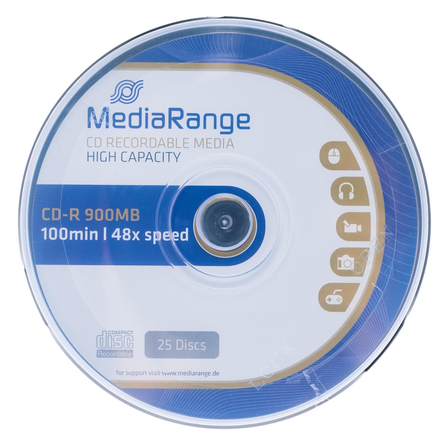 MediaRange CD-R Medien 900 MB, Spindel (25 Stück), Medientyp (25x) (MR222)