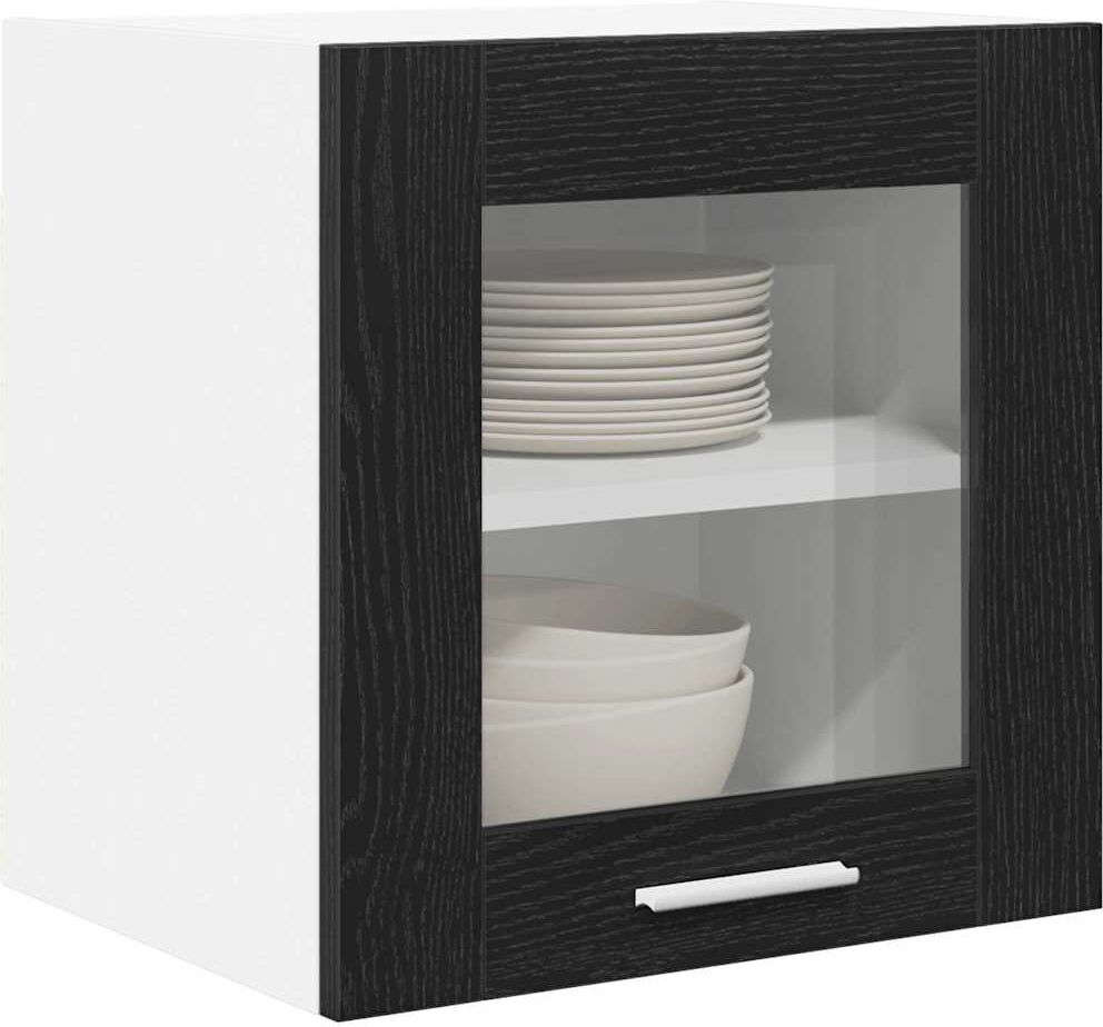vidaXL Armoire suspendue 2 pc Chêne noir Bois d'ingénierie
