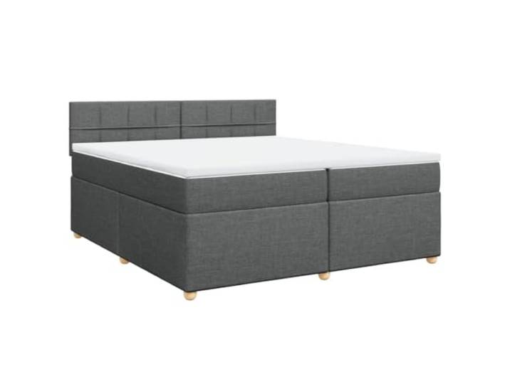 Makastle Boxspringbett mit Matratze Dunkelgrau 200x200 cm Taschenfederkernmatratze