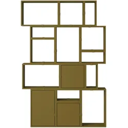 Muuto Stacked Storage Bookcase - Configuration 2, brown green