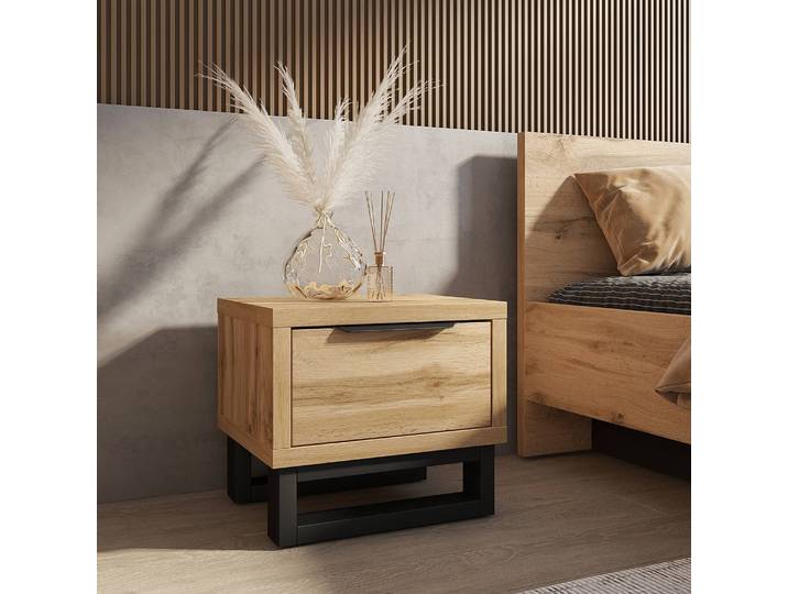 Nachtkommode 55 x 49 x 45cm Braun/Eiche Wotan Dekor