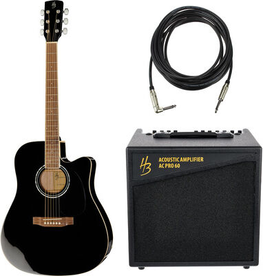 Harley Benton CLD-60SCE BK Cust. Line Bundle Noir